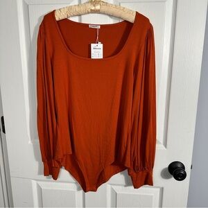 NEW with tags, size XL Jorasob bodysuit, square neck, full puff sleeves